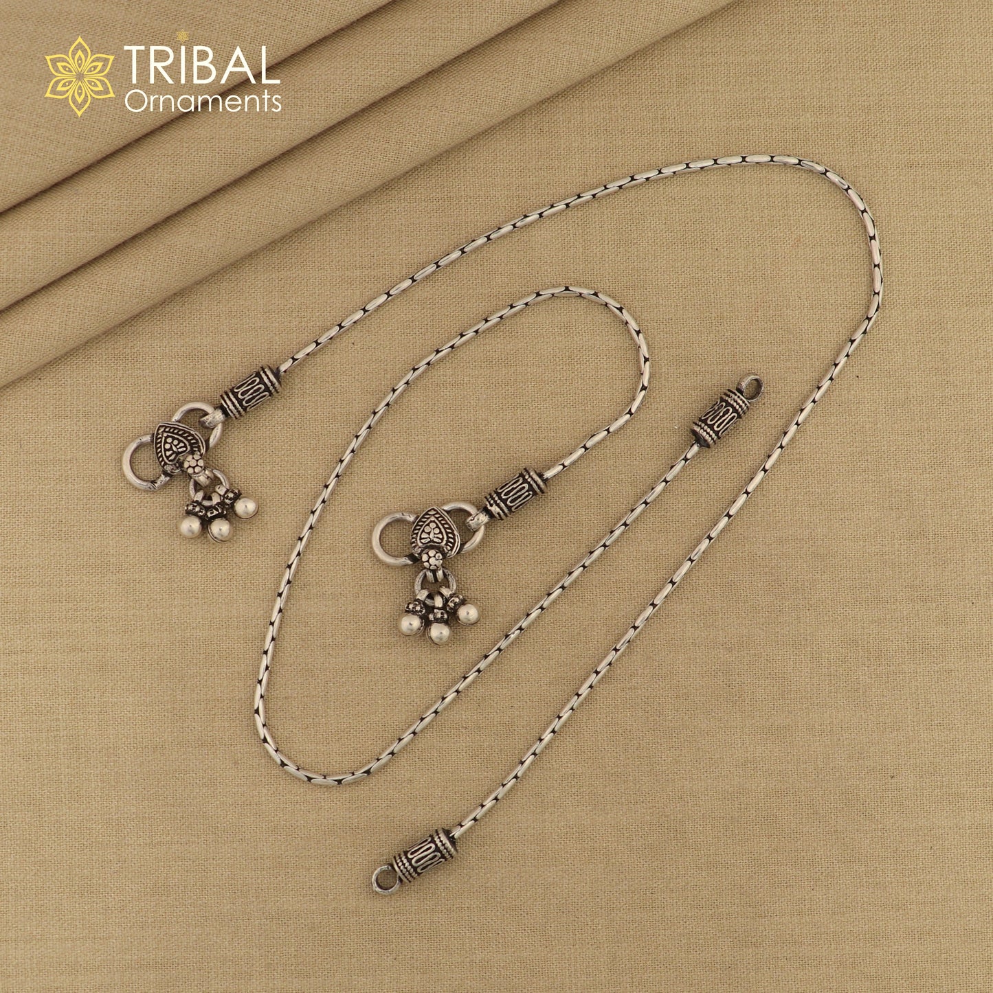 10.5" Vintage style plain chain anklet 925 sterling silver ankle bracelet, silver feet bracelet amazing belly dance jewelry ank592