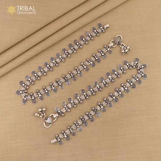925 Sterling silver handmade anklets foot bracelet personalized gift for women's tribal jewelry nank2