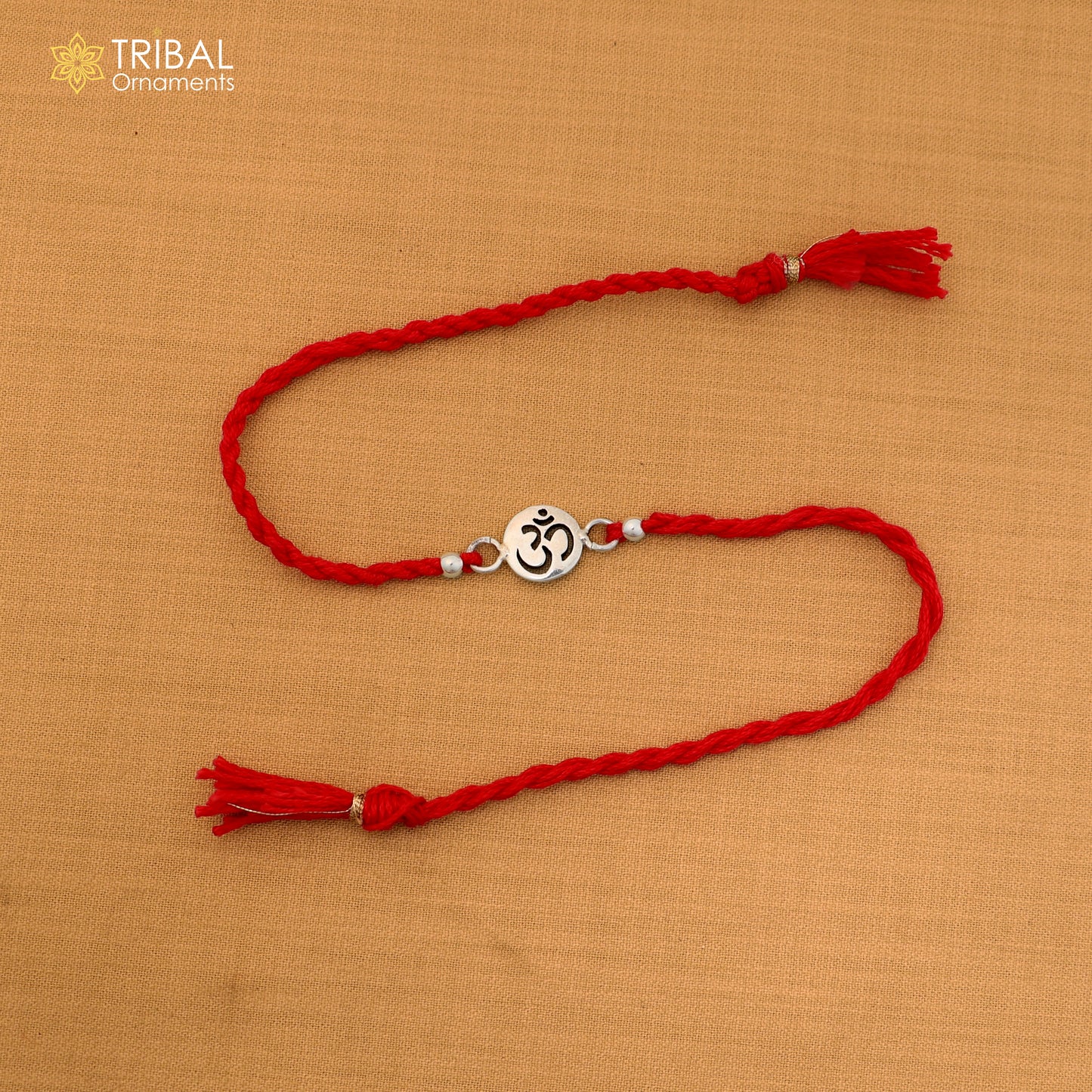 925 sterling silver Divine OM / AUM  pendant Rakhi bracelet rK419