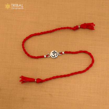 925 sterling silver Divine OM / AUM  pendant Rakhi bracelet rK419