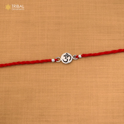 925 sterling silver Divine OM / AUM  pendant Rakhi bracelet rK419