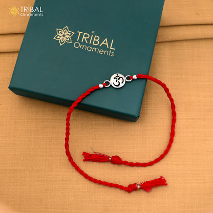 925 sterling silver Divine OM / AUM  pendant Rakhi bracelet rK419