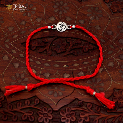 925 sterling silver Divine OM / AUM  pendant Rakhi bracelet rK419