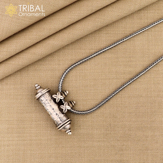 925 Sterling silver vintage design amulet pendant, box pendant,  mantra box, silver tabiz nsp857