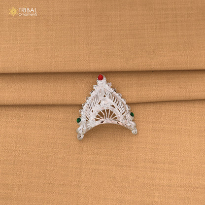 925 sterling silver vintage design krishan Mukut amazing goddess crown home temple art sm58