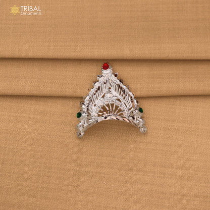 925 sterling silver vintage design krishan Mukut amazing goddess crown home temple art sm58