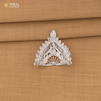 925 sterling silver vintage design krishan Mukut amazing goddess crown home temple art sm58
