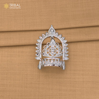 925 sterling silver vintage design krishan Mukut amazing goddess crown home temple art sm59