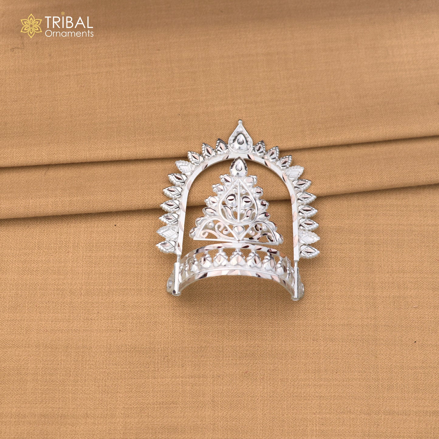 925 sterling silver vintage design krishan Mukut amazing goddess crown home temple art sm60