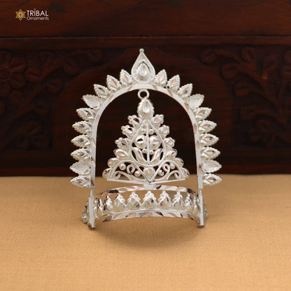 925 sterling silver vintage design krishan Mukut amazing goddess crown home temple art sm60