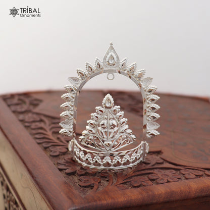 925 sterling silver vintage design krishan Mukut amazing goddess crown home temple art sm60