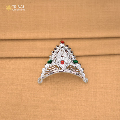 925 sterling silver vintage design krishan Mukut amazing goddess crown home temple art sm61