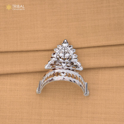 925 sterling silver vintage design krishan Mukut amazing goddess crown home temple art sm62