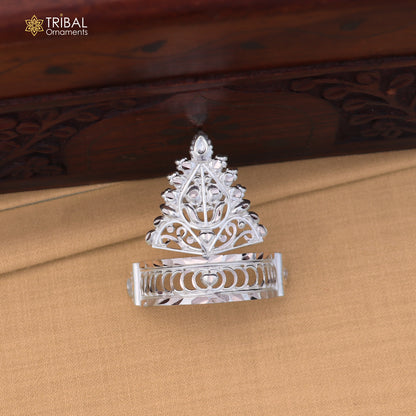 925 sterling silver vintage design krishan Mukut amazing goddess crown home temple art sm62