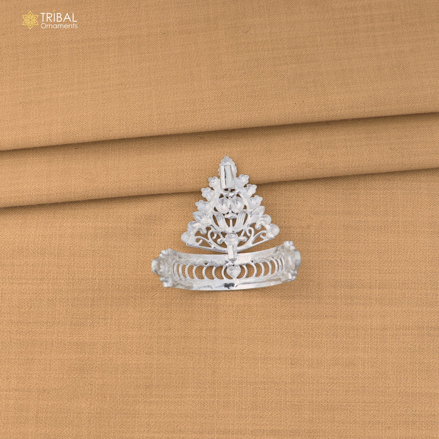 925 sterling silver vintage design krishan Mukut amazing goddess crown home temple art sm62