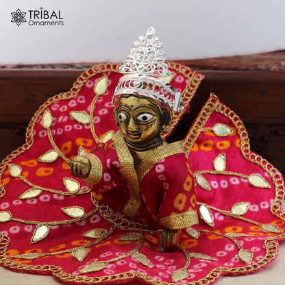 925 sterling silver vintage design krishan Mukut amazing goddess crown home temple art sm62
