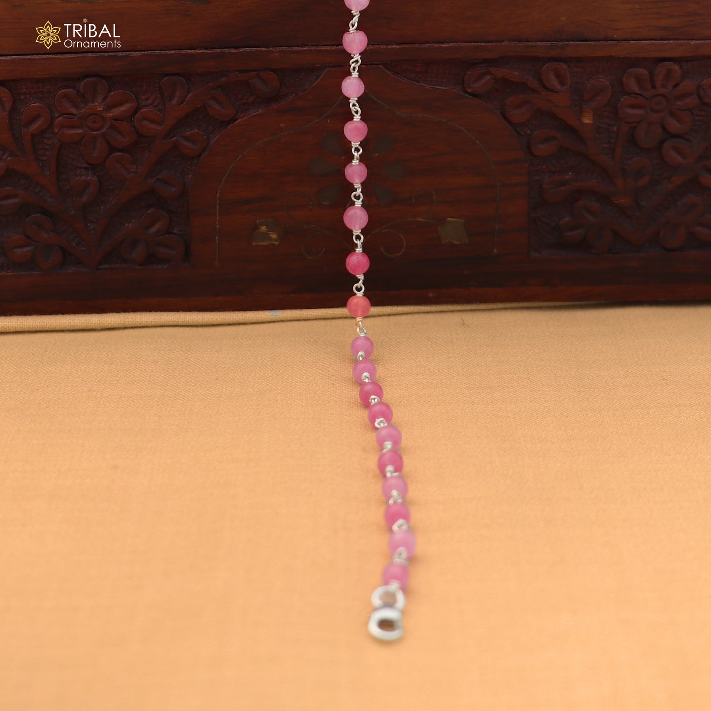 925 Sterling silver rose quartz beads bracelet for unisex jewelry sbr801