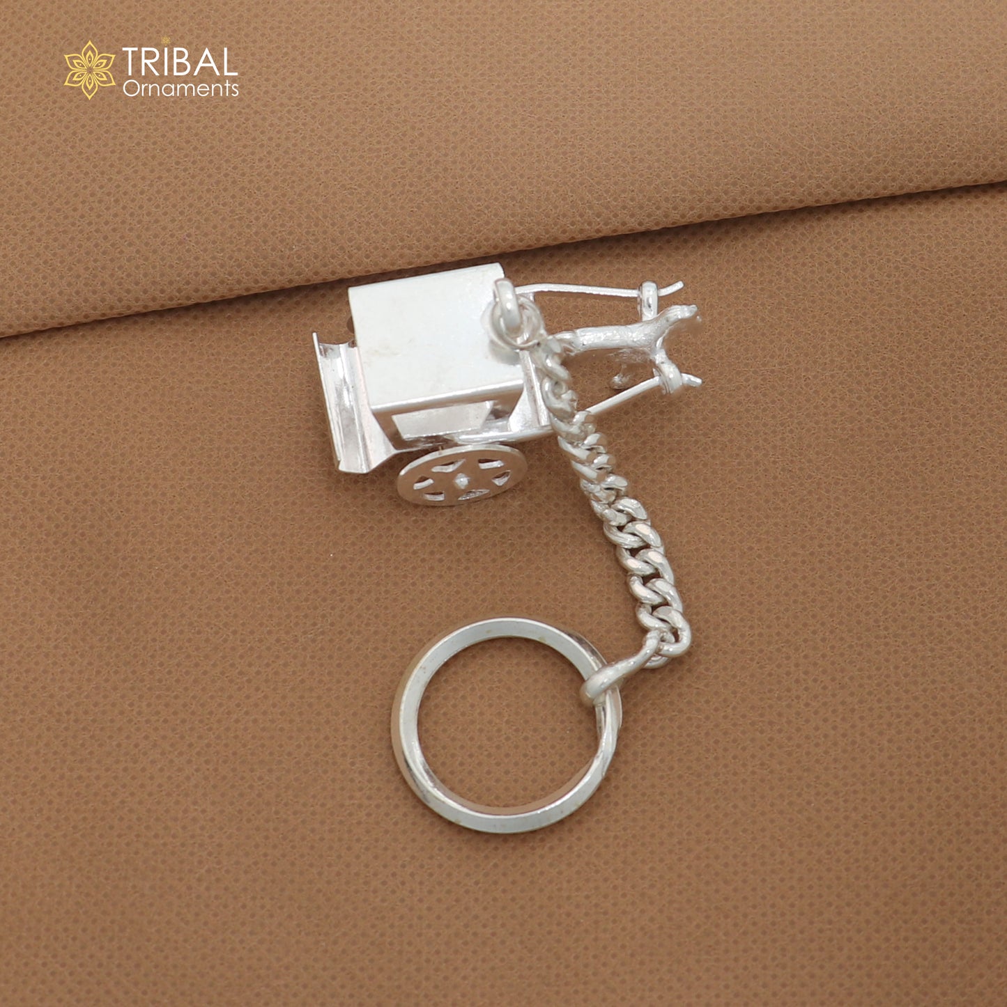 925 Sterling silver vintage CART design solid key chain, stylish royal gifting silver accessories unisex gift kch26 - TRIBAL ORNAMENTS