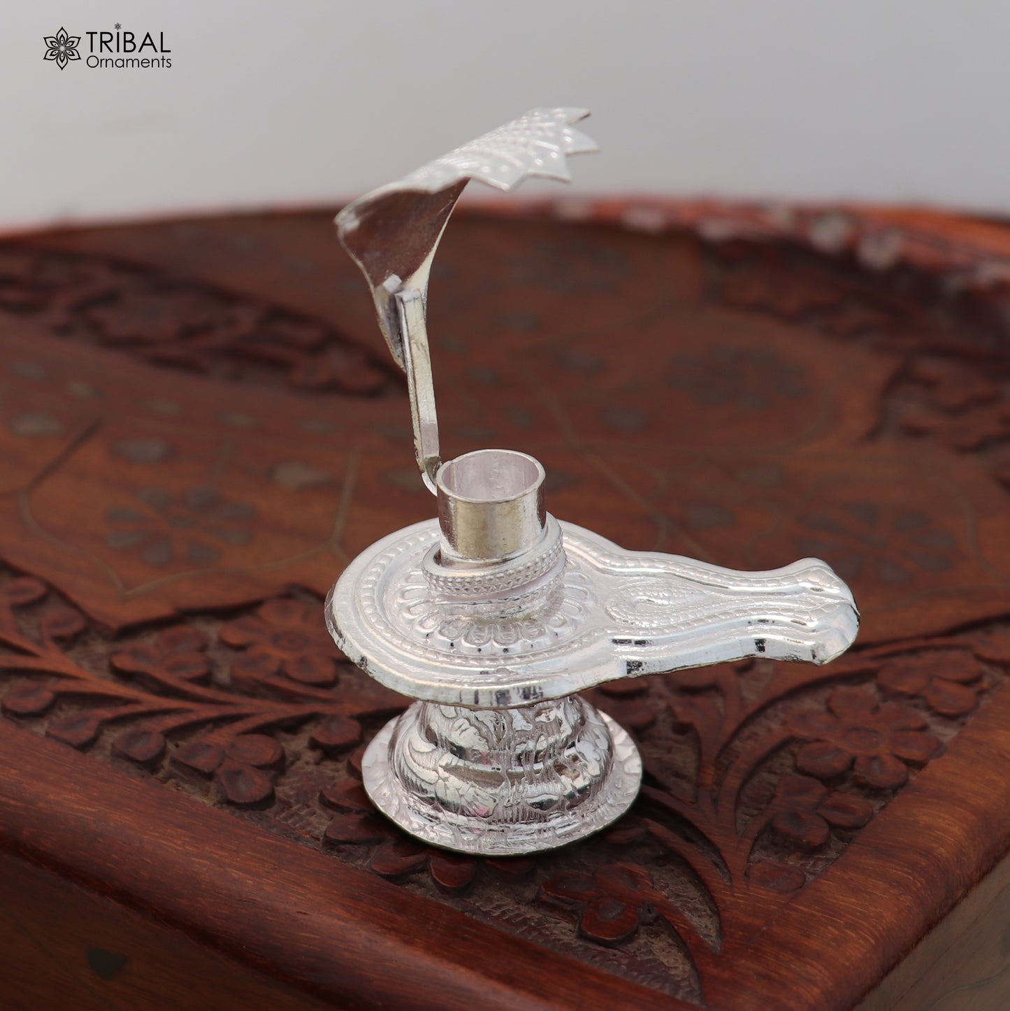 925 sterling silver Lord Shiva lingam stand, silver Shivling puja article, for wealth and prosperity art884