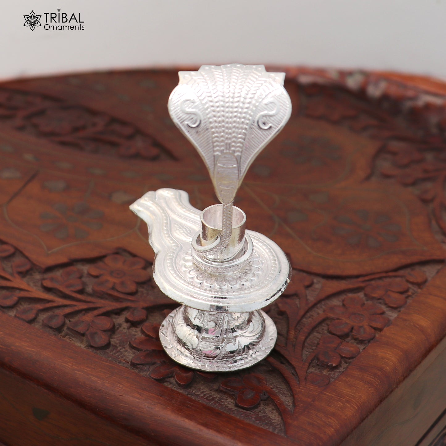925 sterling silver Lord Shiva lingam stand, silver Shivling puja article, for wealth and prosperity art884