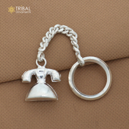 925 Sterling silver unique telephone design solid key chain, stylish royal gifting silver accessories unisex gift kch28 - TRIBAL ORNAMENTS