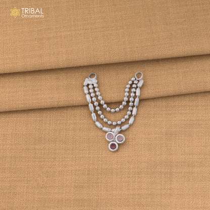 925 sterling silver 3 line beaded chain necklace for Lord Krishna Laddu Gopala jewelry set858