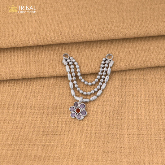 925 sterling silver 3 line beaded chain necklace for Lord Krishna Laddu Gopala jewelry set859