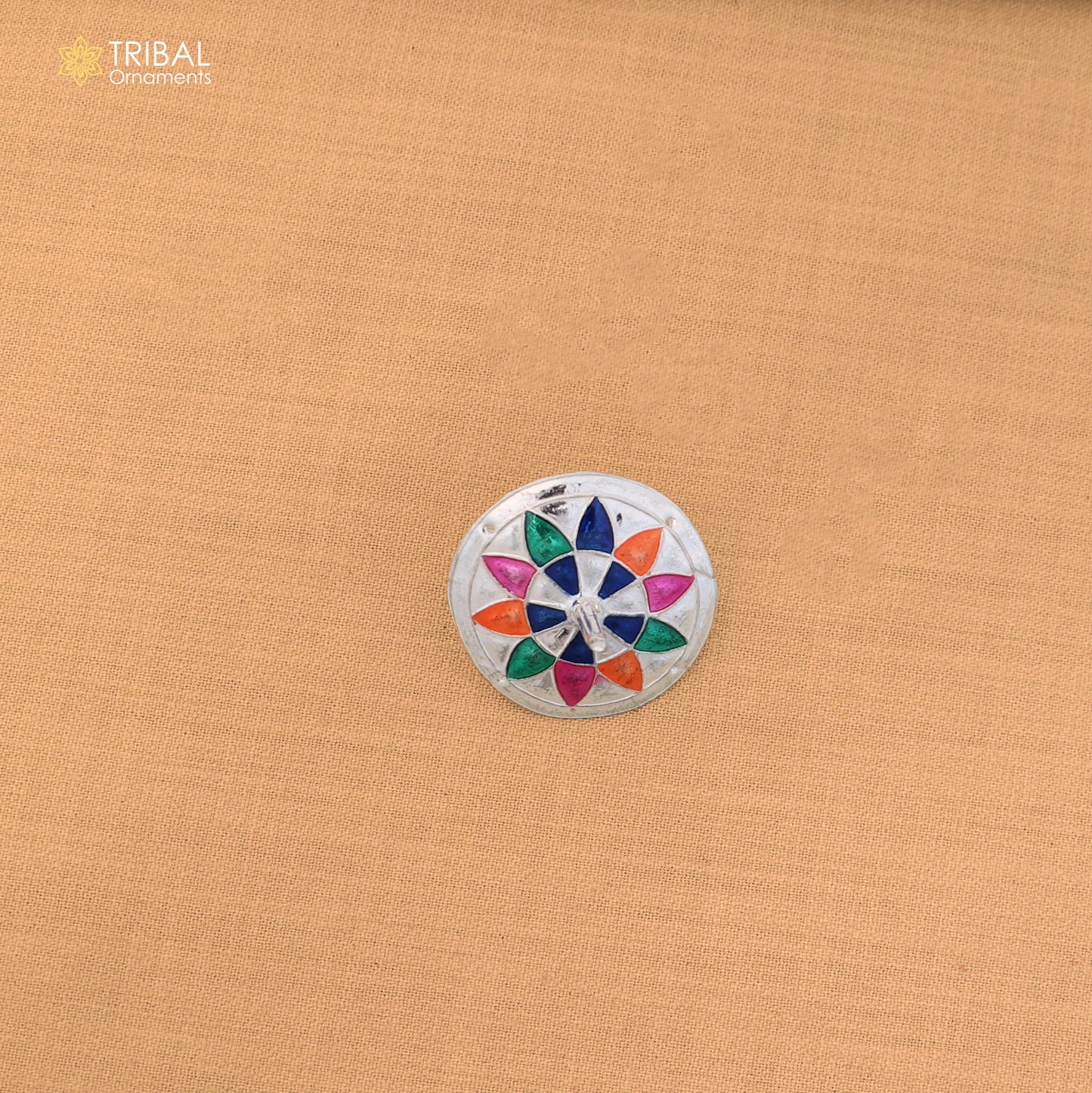925 sterling silver enamel work mandala design Firki or Lattu toy for your baby Krishna idols article art877