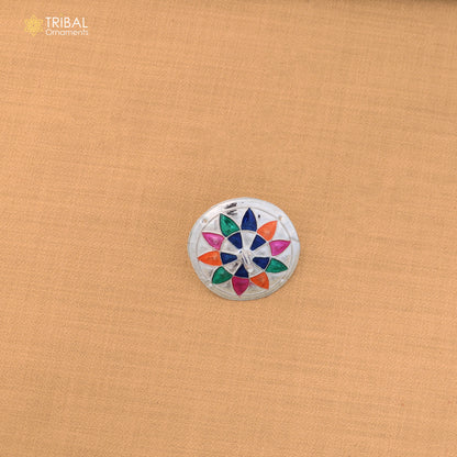 925 sterling silver enamel work mandala design Firki or Lattu toy for your baby Krishna idols article art877