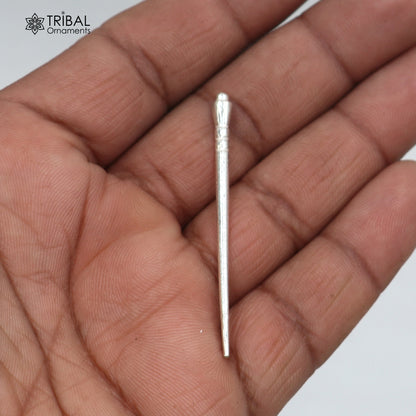 2" inches long solid sterling silver eyeliner stick, kajal sticks, teeth cleaner stick, fabulous brides gift su1390 - TRIBAL ORNAMENTS