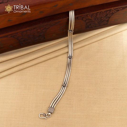 925 sterling silver 3 line snake chain vintage design bracelet, unisex jewelry sbr140