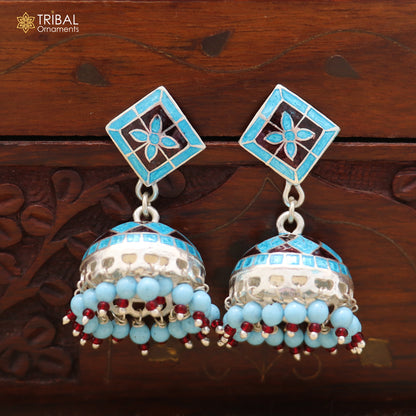 925 sterling silver minakari design Jhumka earring er316