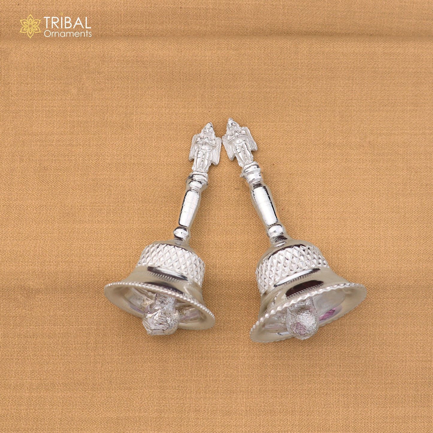 925 Sterling Silver Hand held Bell/Ghanti for pooja article art886