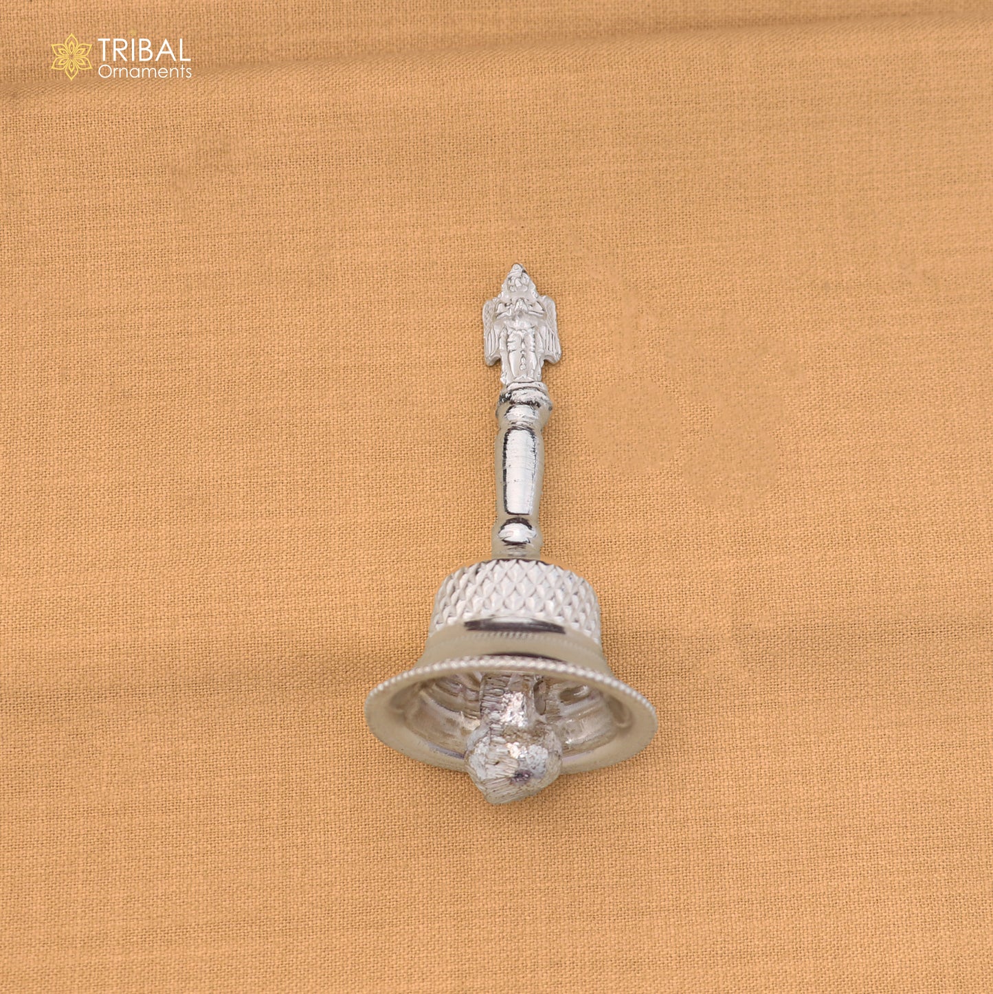 925 Sterling Silver Hand held Bell/Ghanti for pooja article art886