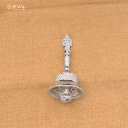 925 Sterling Silver Hand held Bell/Ghanti for pooja article art886