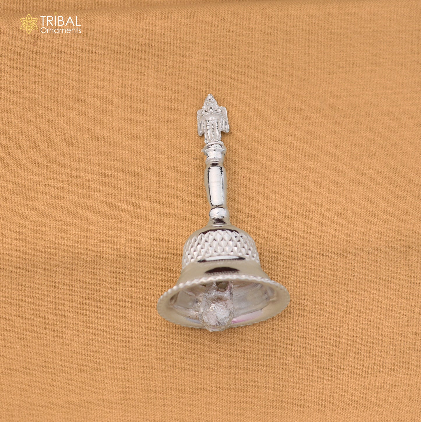 925 Sterling Silver Hand held Bell/Ghanti for pooja article art886