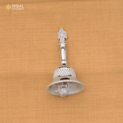 925 Sterling Silver Hand held Bell/Ghanti for pooja article art886