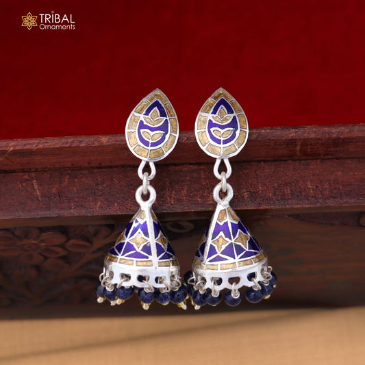 925 sterling silver minakari design Jhumka earring er319