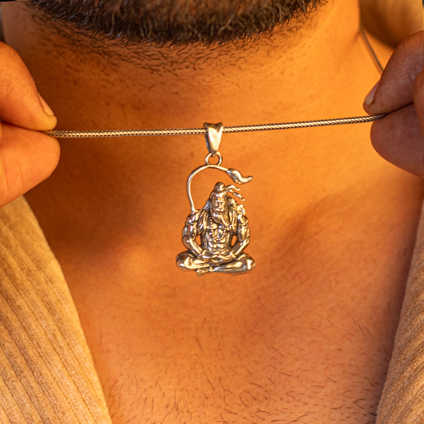 925 pure silver lord HANUMAN meditation design pendant best gifting pendant nsp868