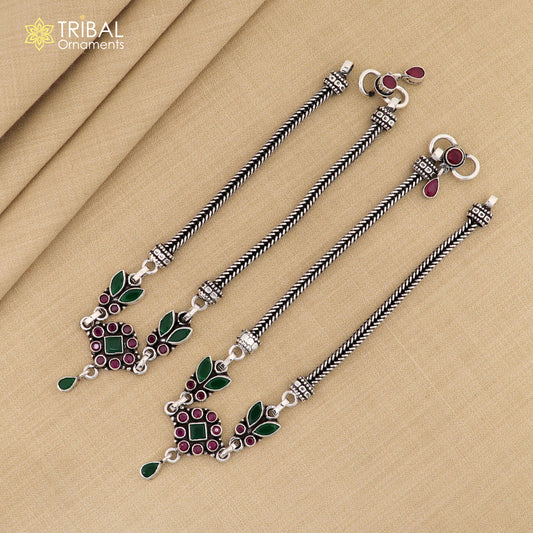 10.5" 925 sterling silver stylish multi color stone anklets foot bracelet ,ankle bracelet jewelry ank711