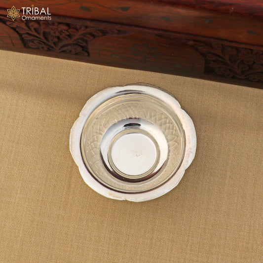925 silver prasadam bowl or silver utensils for temple serving to god article for idols su1392 - TRIBAL ORNAMENTS
