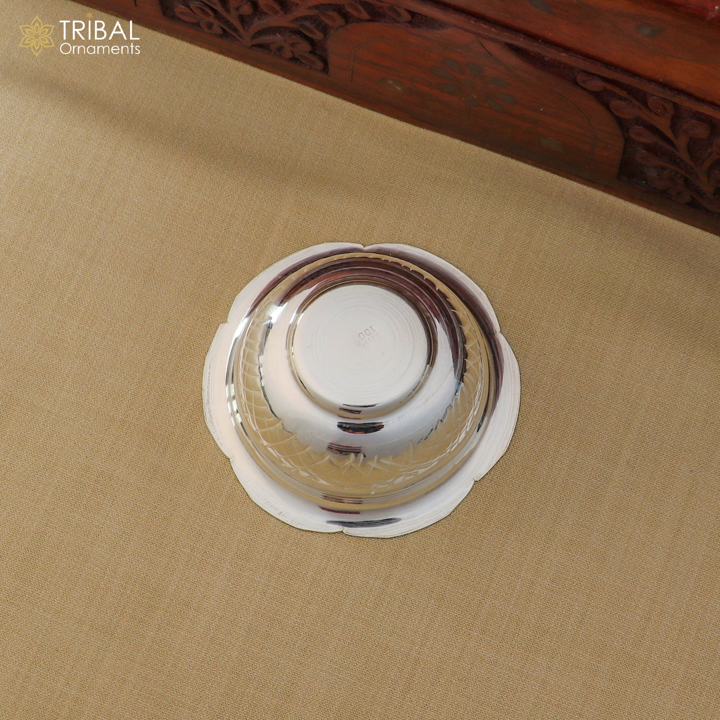 925 silver prasadam bowl or silver utensils for temple serving to god article for idols su1392 - TRIBAL ORNAMENTS