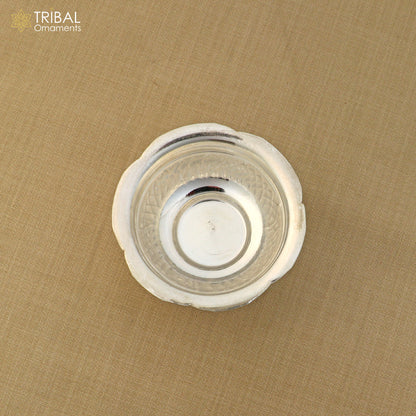 925 silver prasadam bowl or silver utensils for temple serving to god article for idols su1392 - TRIBAL ORNAMENTS