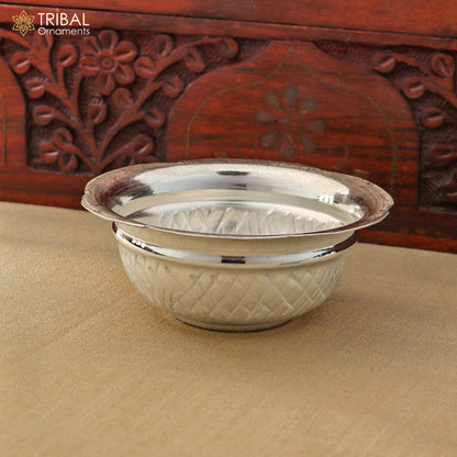 925 silver prasadam bowl or silver utensils for temple serving to god article for idols su1392 - TRIBAL ORNAMENTS