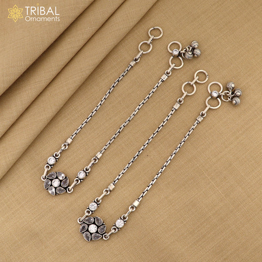 11" 925 sterling silver stylish white stone anklets foot bracelet ,ankle bracelet jewelry ank704