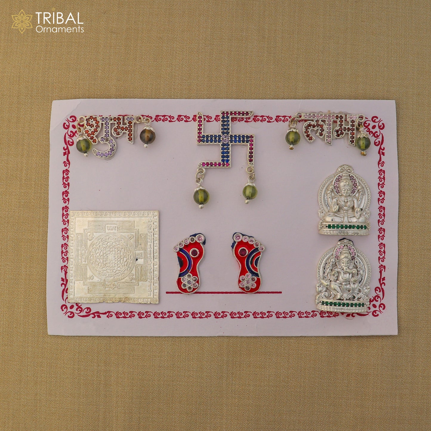 925 sterling silver combo diwali pooja set art891