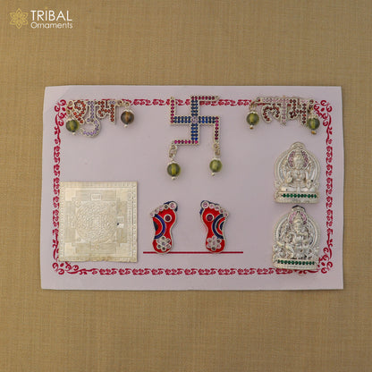 925 sterling silver combo diwali pooja set art891