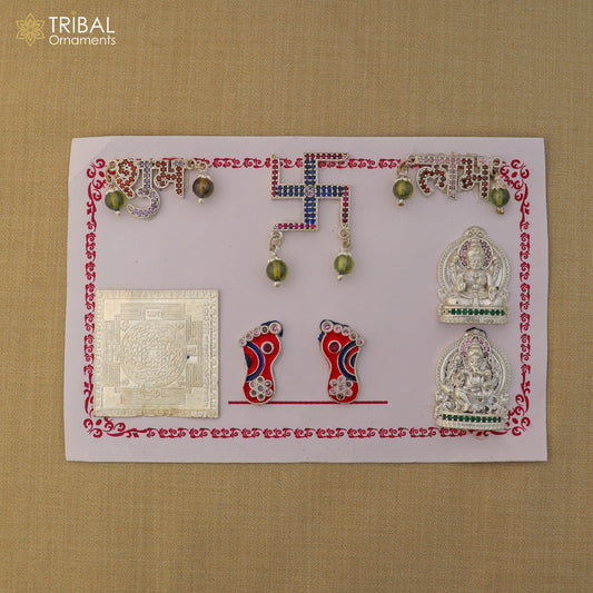 925 sterling silver combo diwali pooja set art891