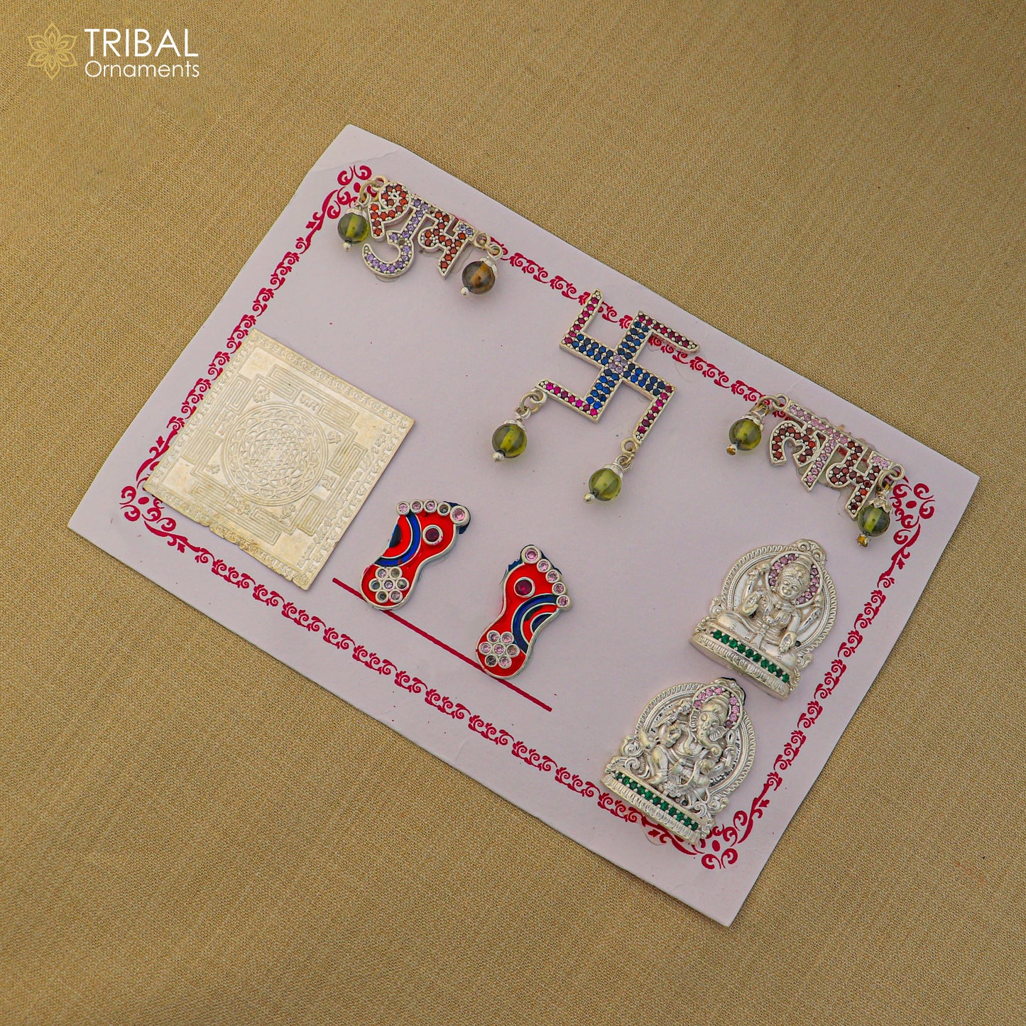 925 sterling silver combo diwali pooja set art891