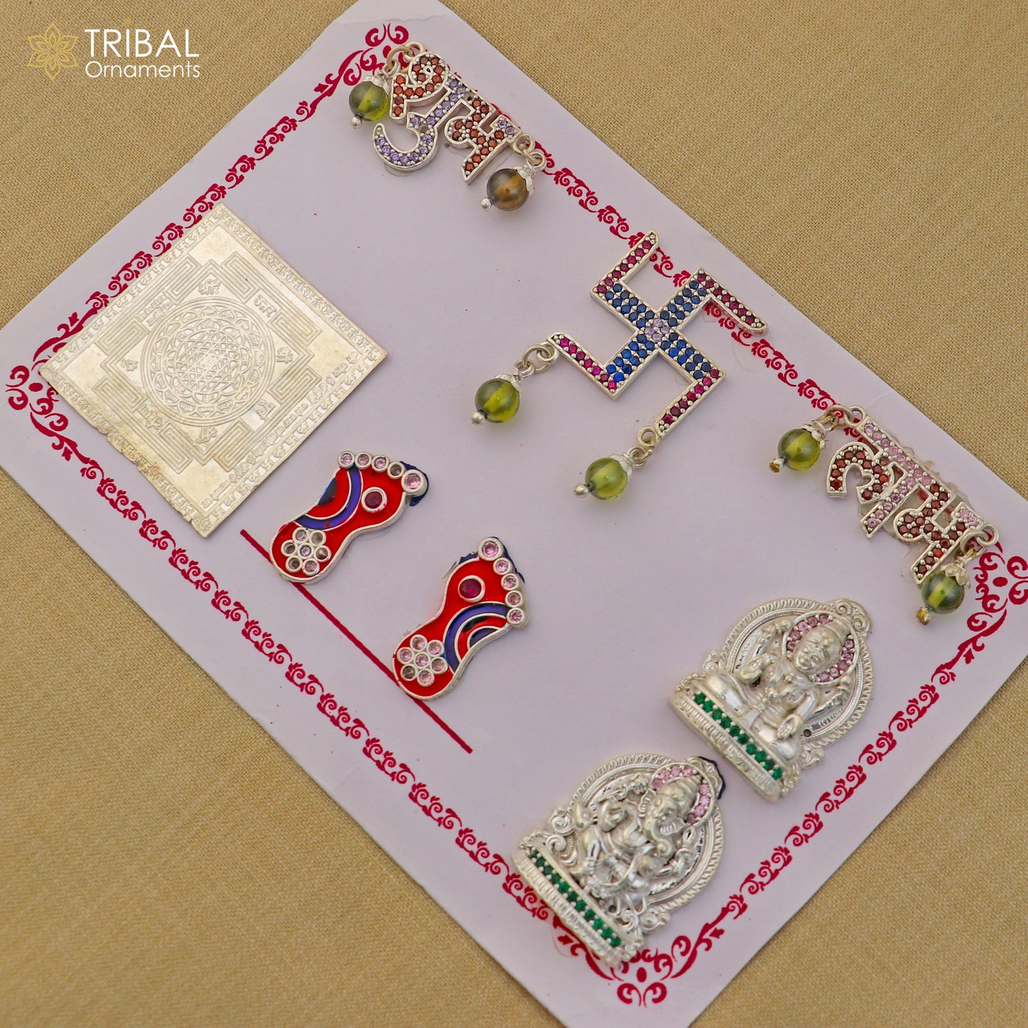 925 sterling silver combo diwali pooja set art891